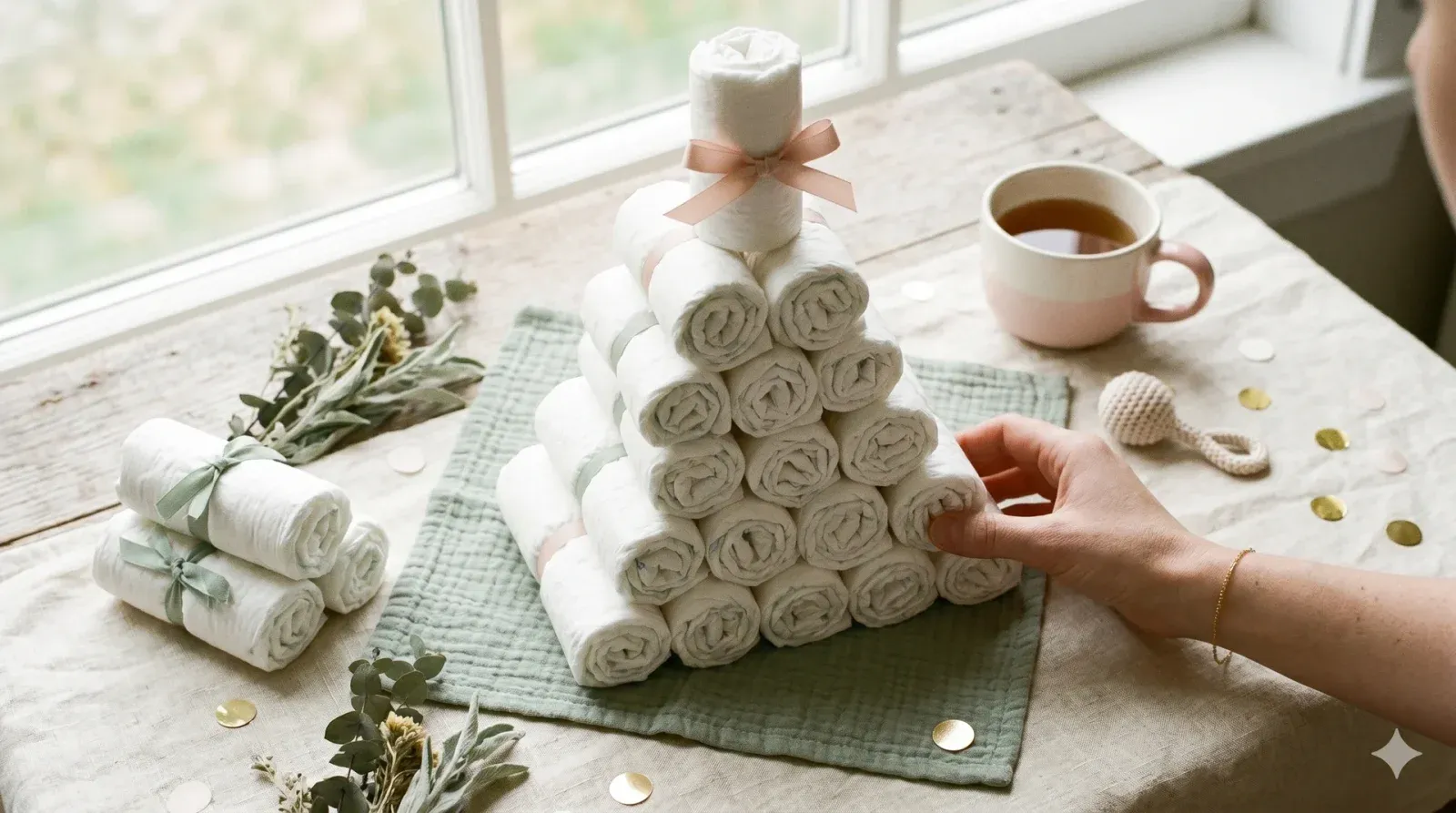 Diaper Stacking Tower — baby shower game